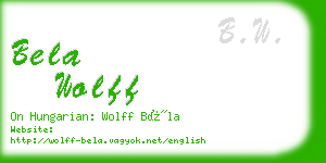 bela wolff business card